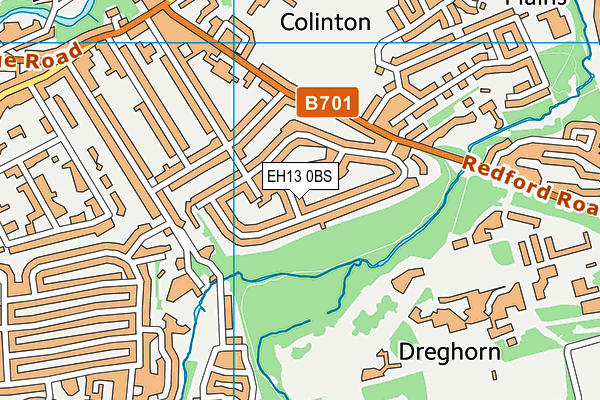 EH13 0BS map - OS VectorMap District (Ordnance Survey)