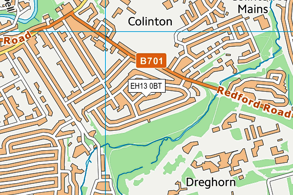 EH13 0BT map - OS VectorMap District (Ordnance Survey)