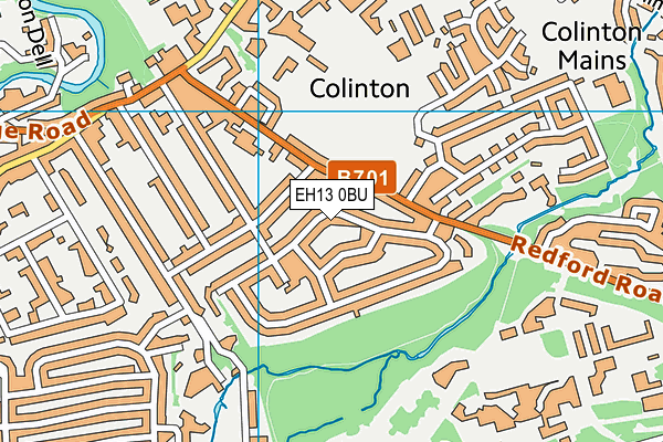 EH13 0BU map - OS VectorMap District (Ordnance Survey)