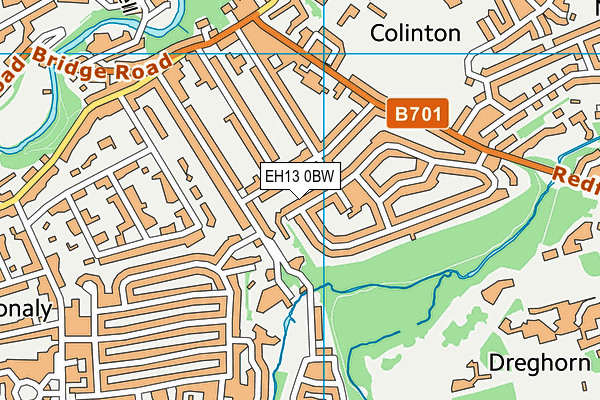 EH13 0BW map - OS VectorMap District (Ordnance Survey)