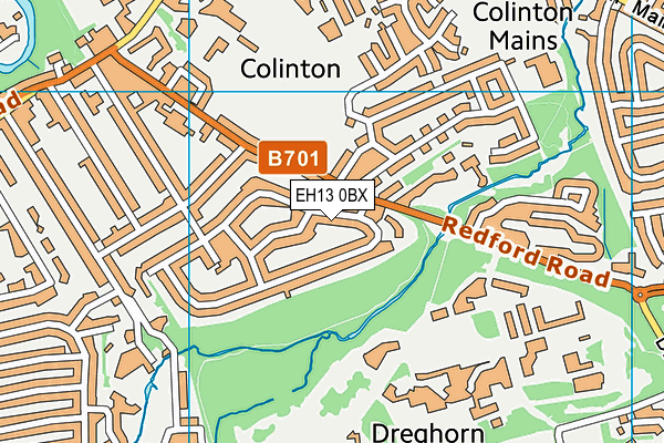 EH13 0BX map - OS VectorMap District (Ordnance Survey)