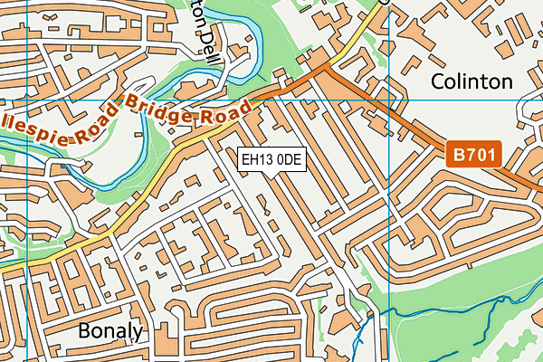 EH13 0DE map - OS VectorMap District (Ordnance Survey)