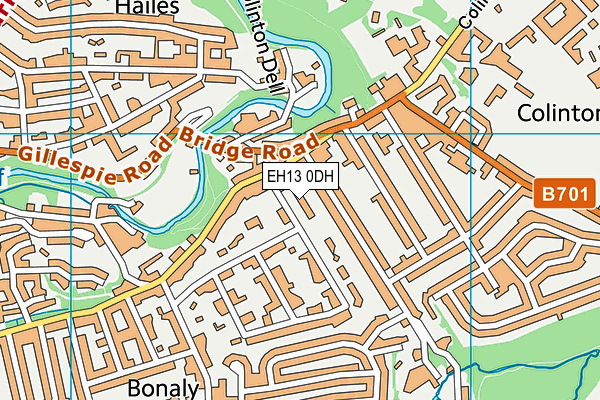 EH13 0DH map - OS VectorMap District (Ordnance Survey)