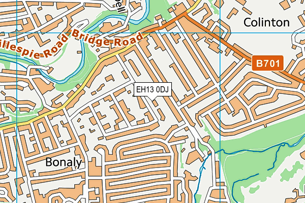 EH13 0DJ map - OS VectorMap District (Ordnance Survey)