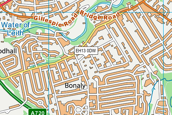 EH13 0DW map - OS VectorMap District (Ordnance Survey)