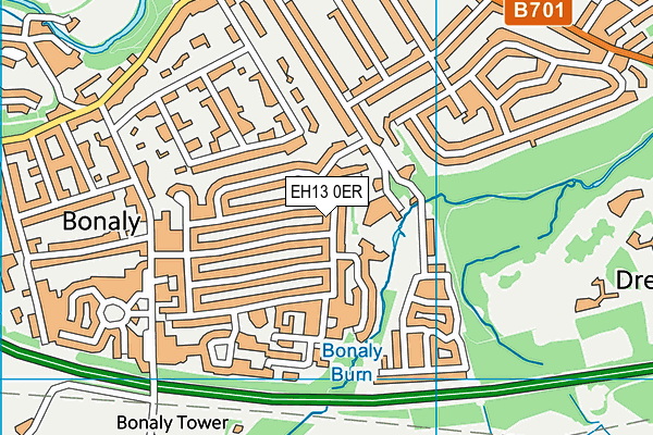 EH13 0ER map - OS VectorMap District (Ordnance Survey)