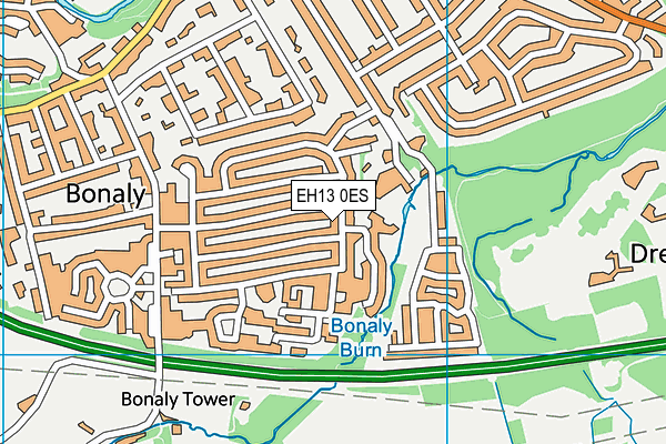 EH13 0ES map - OS VectorMap District (Ordnance Survey)