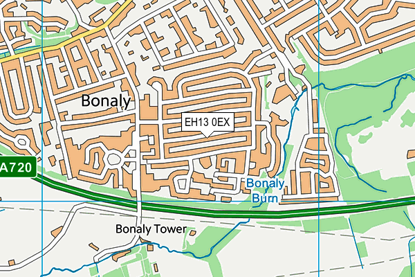 EH13 0EX map - OS VectorMap District (Ordnance Survey)