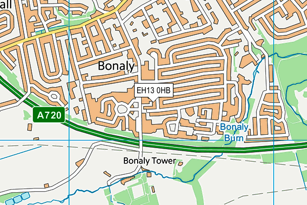 EH13 0HB map - OS VectorMap District (Ordnance Survey)