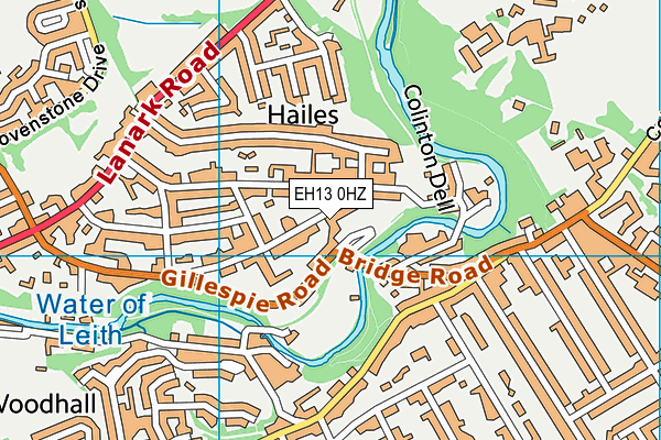 EH13 0HZ map - OS VectorMap District (Ordnance Survey)