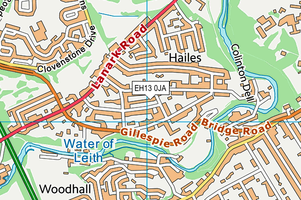 EH13 0JA map - OS VectorMap District (Ordnance Survey)