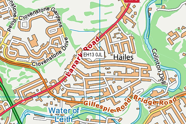 EH13 0JL map - OS VectorMap District (Ordnance Survey)