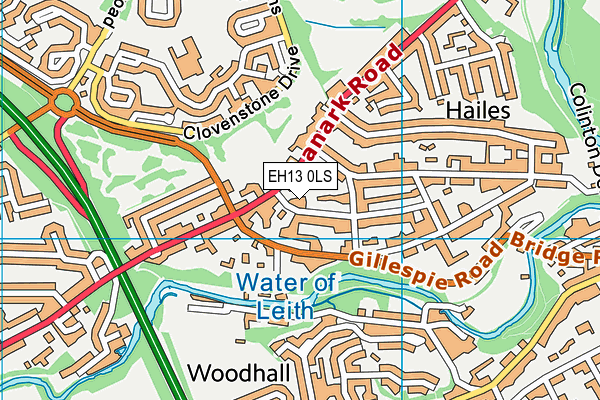 EH13 0LS map - OS VectorMap District (Ordnance Survey)