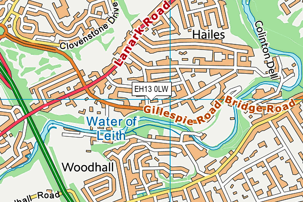 EH13 0LW map - OS VectorMap District (Ordnance Survey)