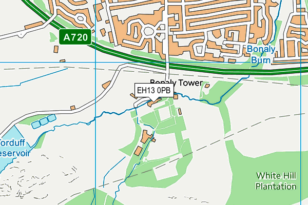 EH13 0PB map - OS VectorMap District (Ordnance Survey)