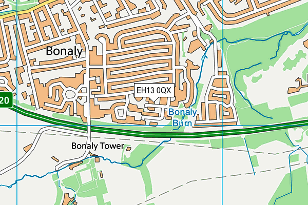 EH13 0QX map - OS VectorMap District (Ordnance Survey)