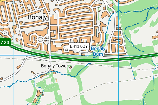 EH13 0QY map - OS VectorMap District (Ordnance Survey)