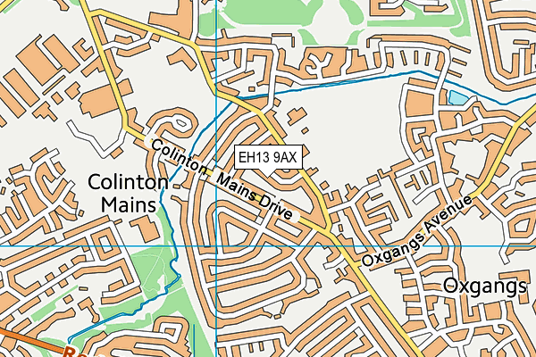 EH13 9AX map - OS VectorMap District (Ordnance Survey)