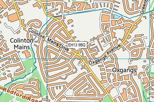 EH13 9BQ map - OS VectorMap District (Ordnance Survey)