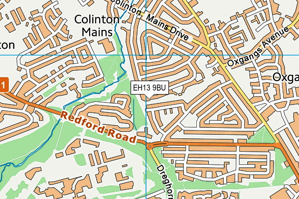 EH13 9BU map - OS VectorMap District (Ordnance Survey)