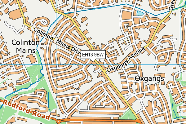 EH13 9BW map - OS VectorMap District (Ordnance Survey)