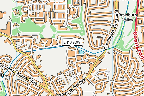 EH13 9DW map - OS VectorMap District (Ordnance Survey)