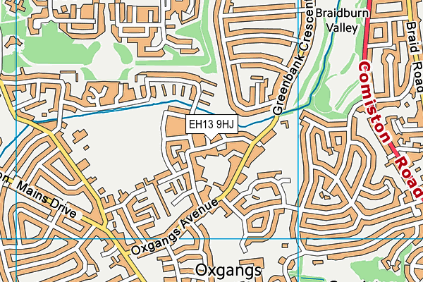 EH13 9HJ map - OS VectorMap District (Ordnance Survey)