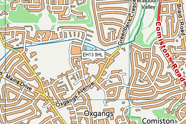 EH13 9HL map - OS VectorMap District (Ordnance Survey)