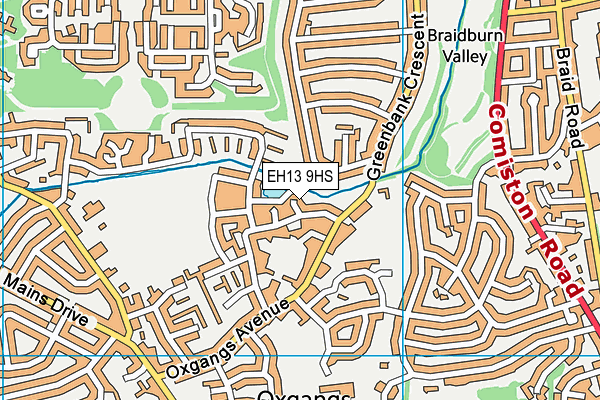 EH13 9HS map - OS VectorMap District (Ordnance Survey)