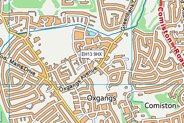 EH13 9HX map - OS VectorMap District (Ordnance Survey)