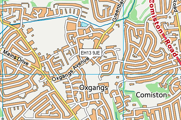 EH13 9JE map - OS VectorMap District (Ordnance Survey)