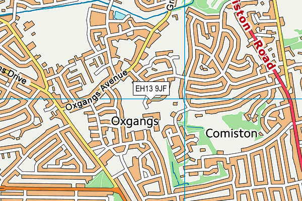 EH13 9JF map - OS VectorMap District (Ordnance Survey)