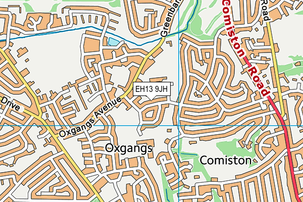 EH13 9JH map - OS VectorMap District (Ordnance Survey)