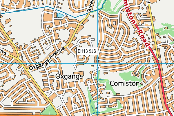 EH13 9JS map - OS VectorMap District (Ordnance Survey)