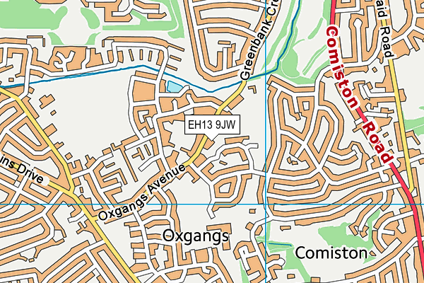 EH13 9JW map - OS VectorMap District (Ordnance Survey)