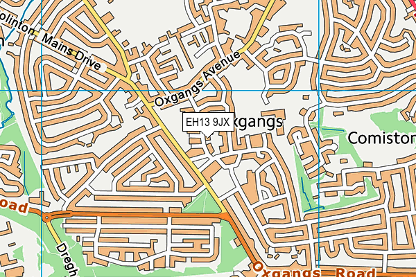 EH13 9JX map - OS VectorMap District (Ordnance Survey)