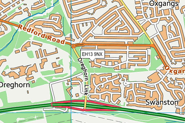 EH13 9NX map - OS VectorMap District (Ordnance Survey)