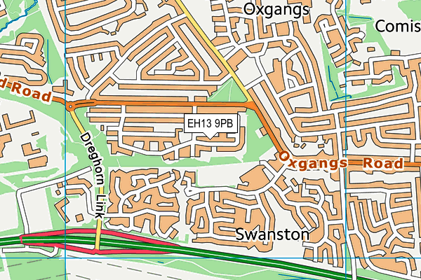 EH13 9PB map - OS VectorMap District (Ordnance Survey)