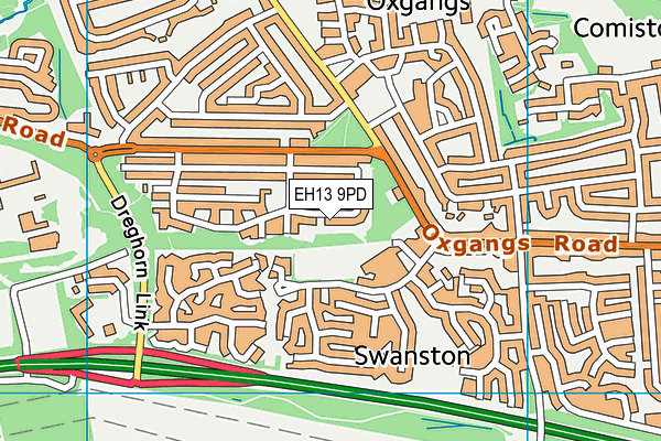 EH13 9PD map - OS VectorMap District (Ordnance Survey)