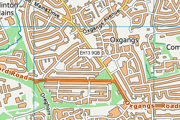 EH13 9QB map - OS VectorMap District (Ordnance Survey)