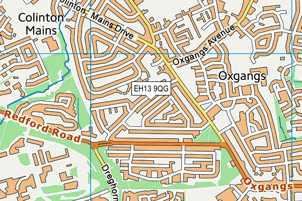 EH13 9QG map - OS VectorMap District (Ordnance Survey)