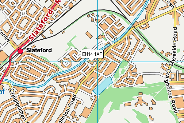 EH14 1AF map - OS VectorMap District (Ordnance Survey)