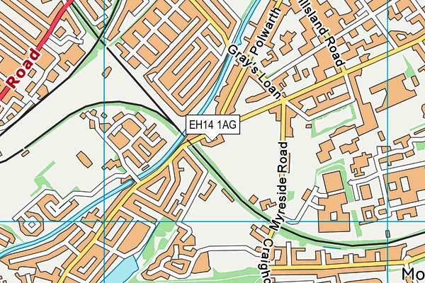 EH14 1AG map - OS VectorMap District (Ordnance Survey)