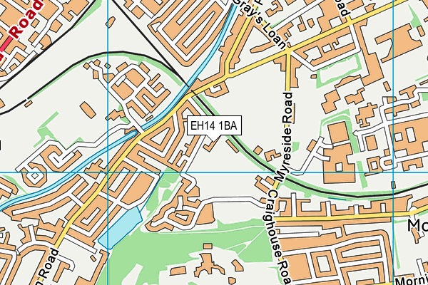 EH14 1BA map - OS VectorMap District (Ordnance Survey)