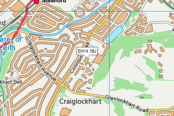 EH14 1BJ map - OS VectorMap District (Ordnance Survey)
