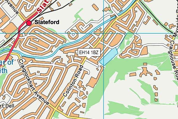 EH14 1BZ map - OS VectorMap District (Ordnance Survey)