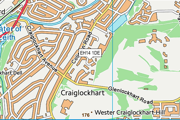 EH14 1DE map - OS VectorMap District (Ordnance Survey)