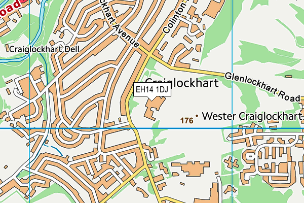 EH14 1DJ map - OS VectorMap District (Ordnance Survey)