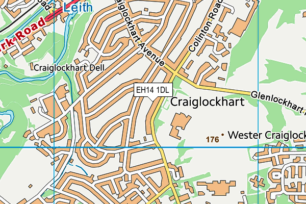 EH14 1DL map - OS VectorMap District (Ordnance Survey)