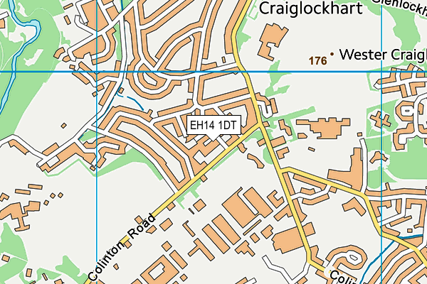 EH14 1DT map - OS VectorMap District (Ordnance Survey)